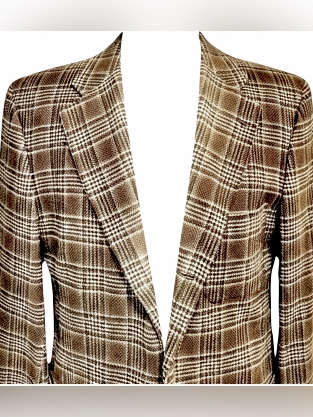 Joseph Abboud 100% Wool Brown Plaid Blazer | 40R | Classic Tailored Sport Coat - Picture 8 of 11